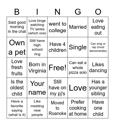 "We are that Team" Bingo Card