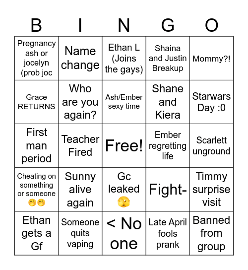 May Bingo Card