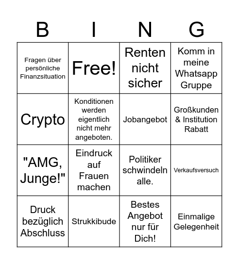 Strukki Bingo Card