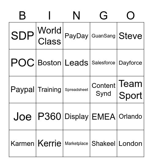 Ultimate P360 Bingo Card