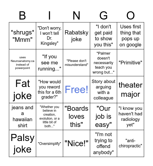 Norkus Bingo Card
