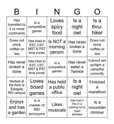 IVCS Get To Know You Bingo! Bingo Card