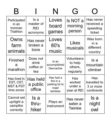 IVCS Get To Know You Bingo! Bingo Card