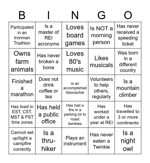 IVCS Get To Know You Bingo! Bingo Card