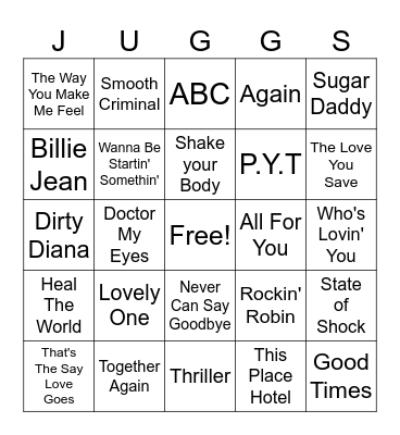 Mike and the Jacksons Bingo Card