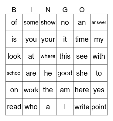 Lift Placement 1 Phonics Lessons 1-4 Bingo Card