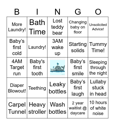 Baby Shower Bingo! Bingo Card