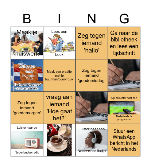 Meivakantie Bingo Card
