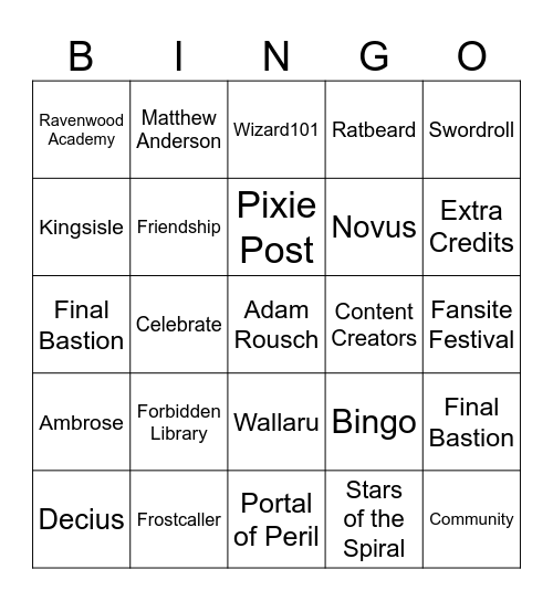 @KimMoonSong Bingo Card