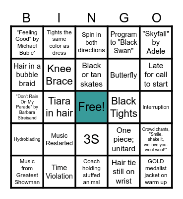 Grand Rapids Open Bingo Card