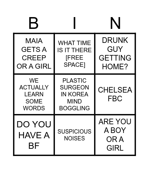 maum trauma Bingo Card
