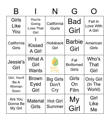 Girls, Girls, Girls Bingo Card