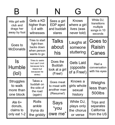 Buddah Bingo! Bingo Card