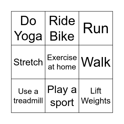 EXERCISE: Do you...? Bingo Card