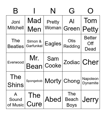 Picnics on Film, Famous Duos, and Spring Soundtrack Bingo Card