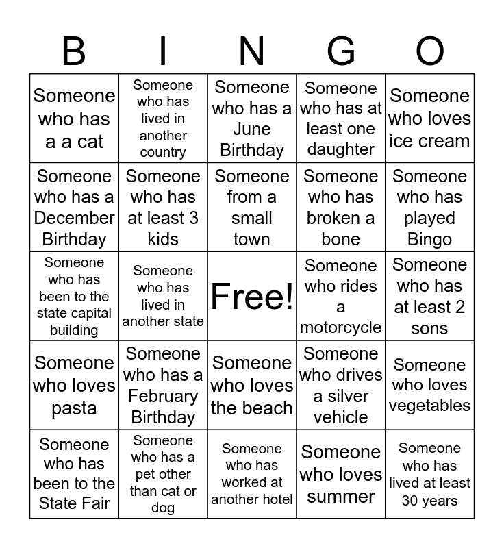 get to know you bingo party game
