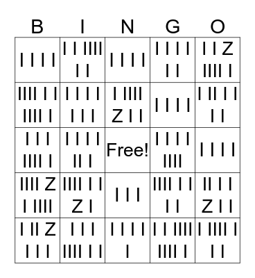 RHYTHM Bingo Card