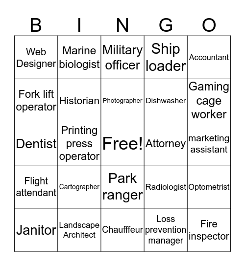 Career Bingo III Bingo Card