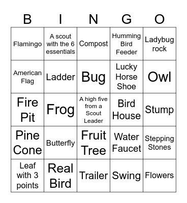 Explore the Edwards' Landscape Bingo Card