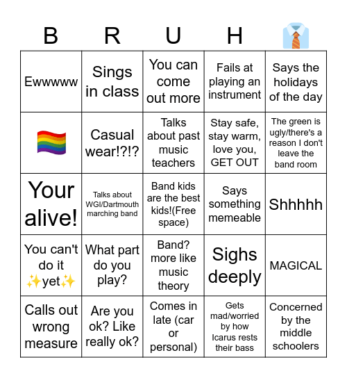 Music Bingo Card