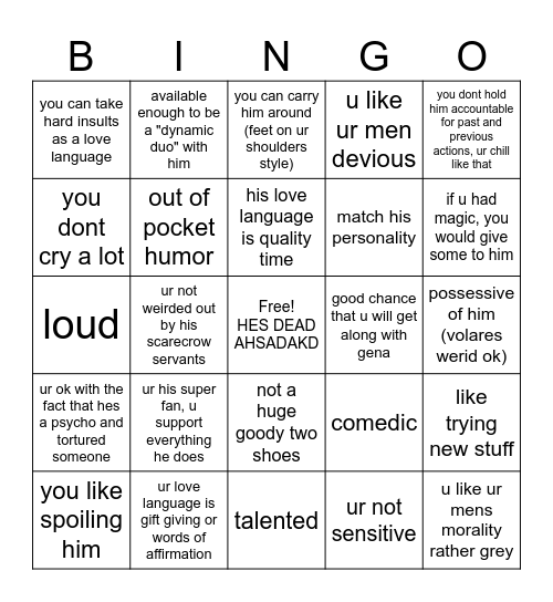 would volare date you Bingo Card