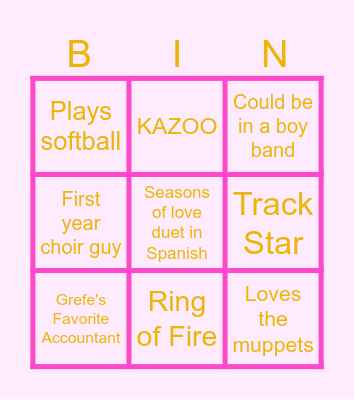 Seniors 2024 Bingo Card