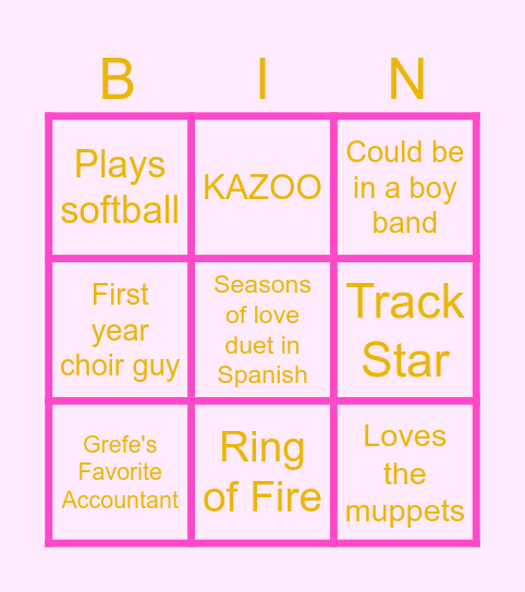 Seniors 2024 Bingo Card