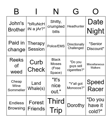 Brookwood Bingo Card