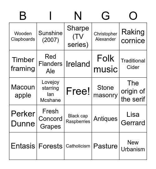 How many interests / likes do we share? Bingo Card