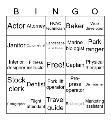 Career Bingo III Bingo Card