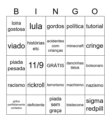 reels do instagram #1 Bingo Card