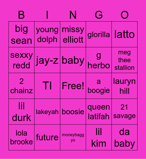 TRAP BINGO Card