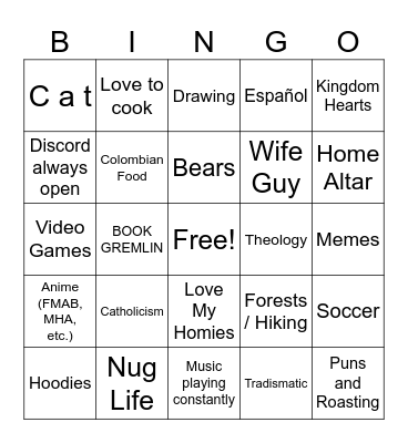 Brando Bingo Card
