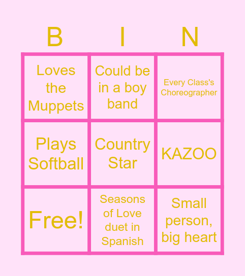 Seniors 2024 BINGO Card