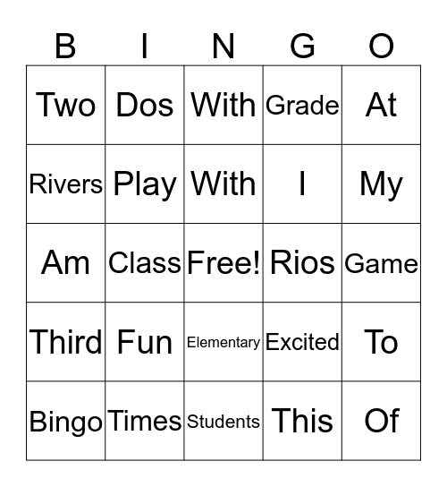 Test Bingo Card