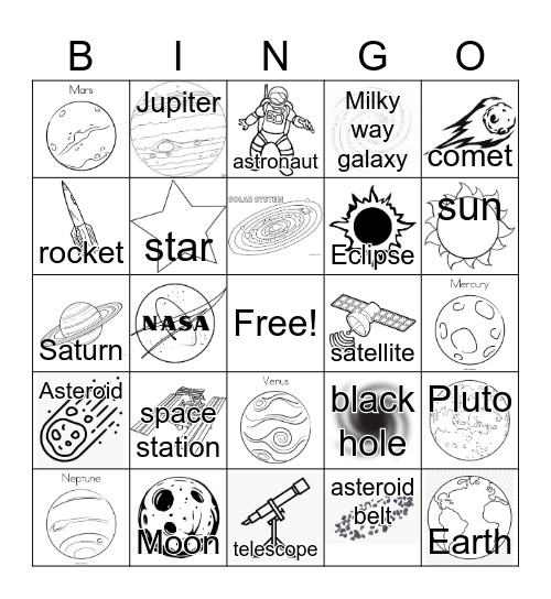 Space Bingo Card