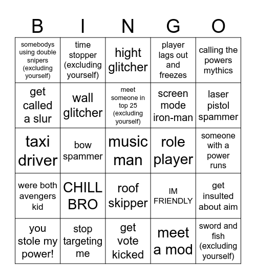 MHP Bingo Card Bingo Card