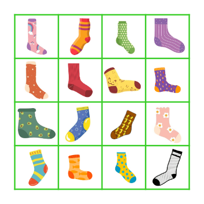 Lost Sock Memorial Day Bingo Card