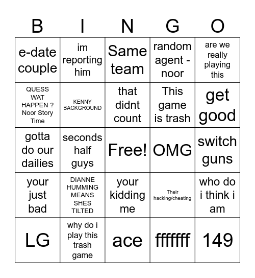 Untitled Bingo Card Untitled bingo card