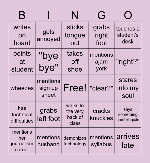 Barbara Bingo Card