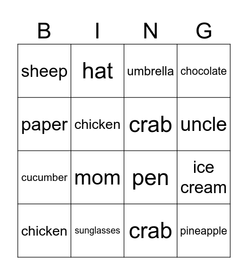 Bingo Card