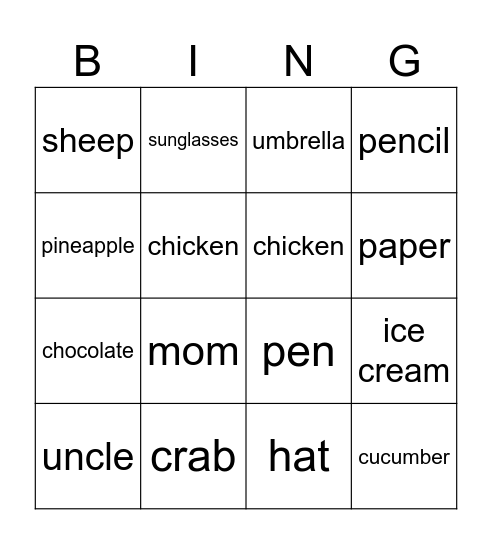 Bingo Card