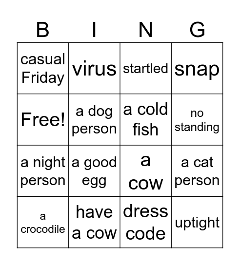 Enjoyable Journey Bingo Card