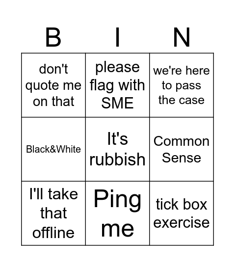 Santander's Bingo Card