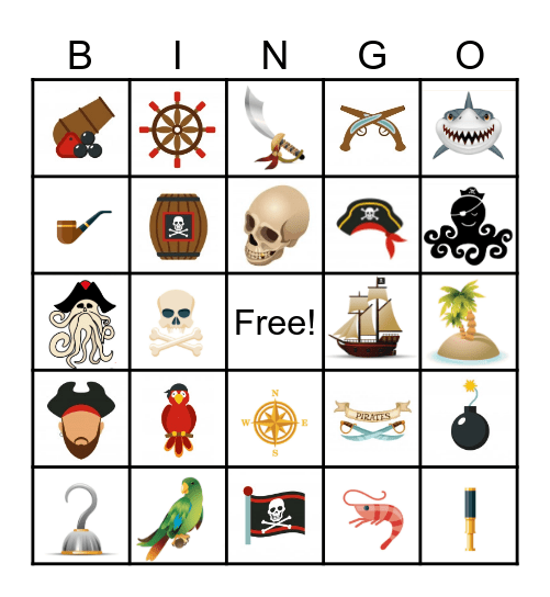 Pirates Bingo Card