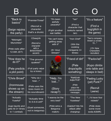 Premier Eiyuden 3 Bingo Card