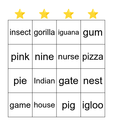 Iguana's House Bingo Card