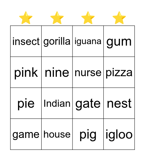 Iguana's House Bingo Card