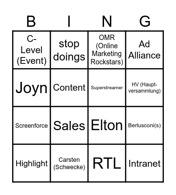Unser Bullshitbingo - mit garantierter Spannung! Bingo Card