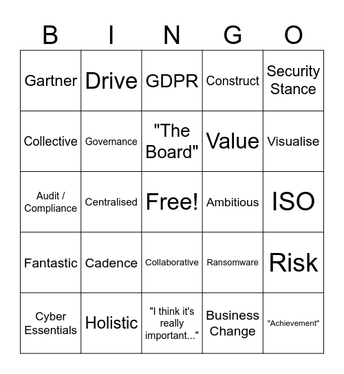 TTH Bingo Card